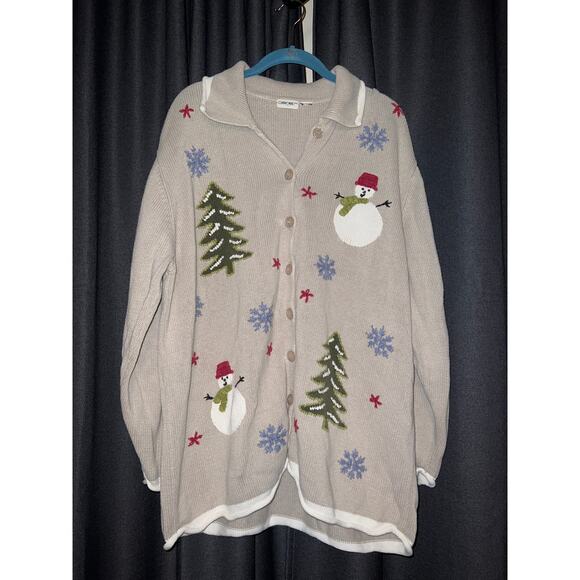 Ugly Christmas Cardigan Sweater Xmas Size Large - Picture 1 of 2